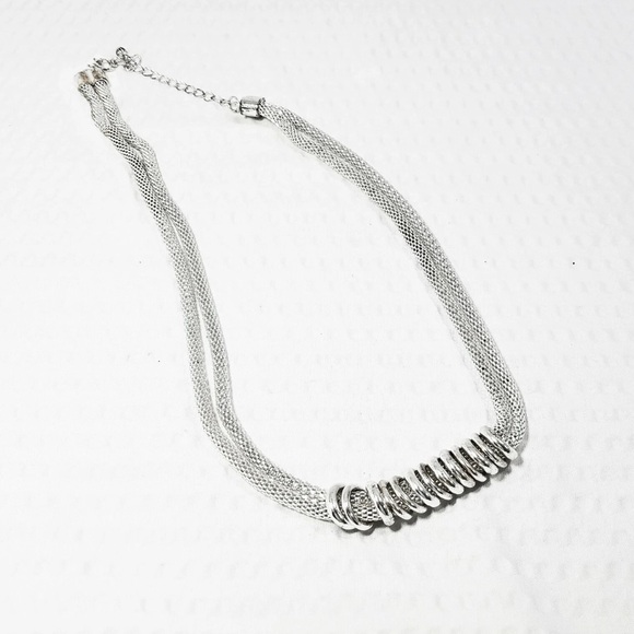 Silver Multi-Strand Ring Accent Necklace - Women Jewelry - Picture 4 of 6